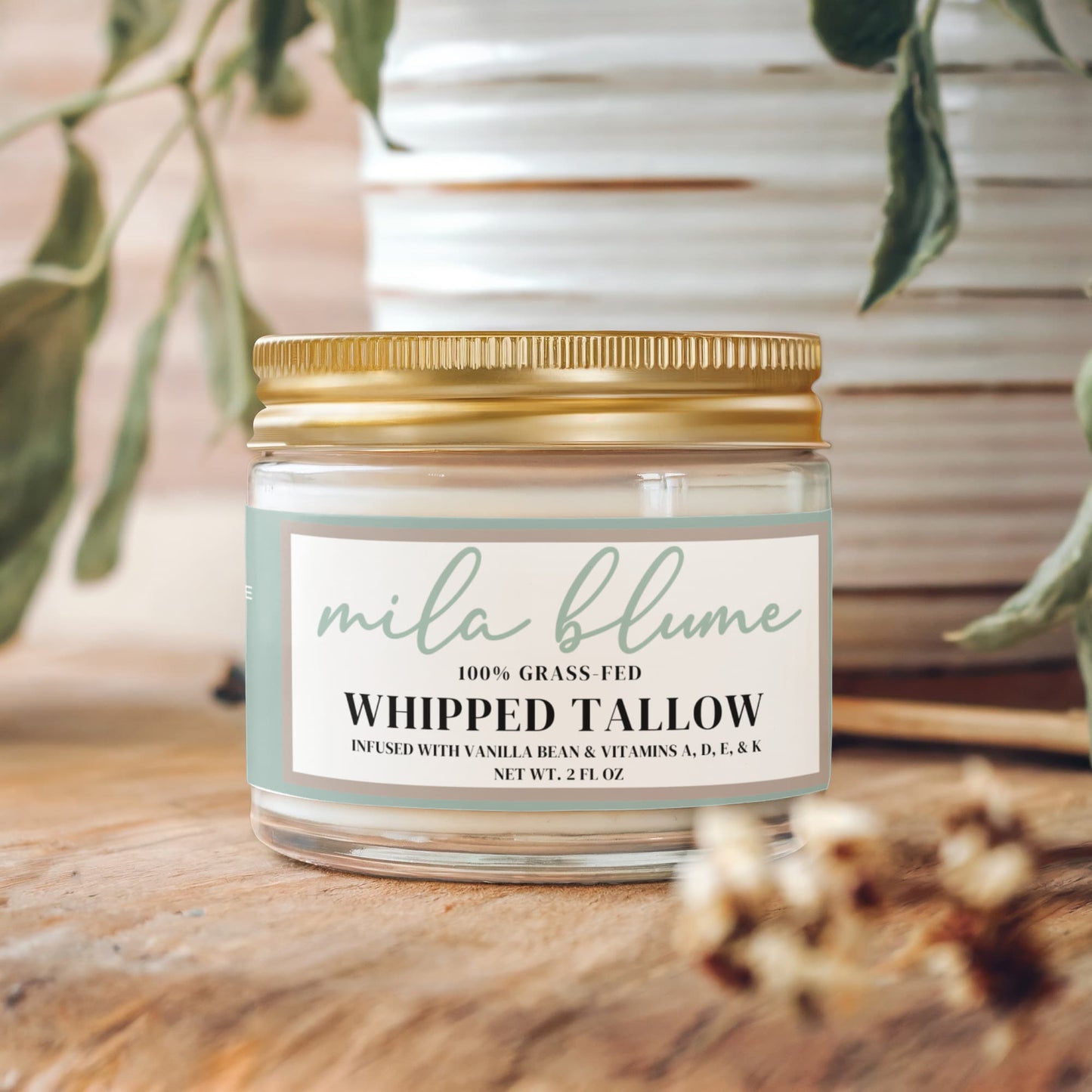 Whipped Grass-Fed Tallow Balm with Vanilla Bean